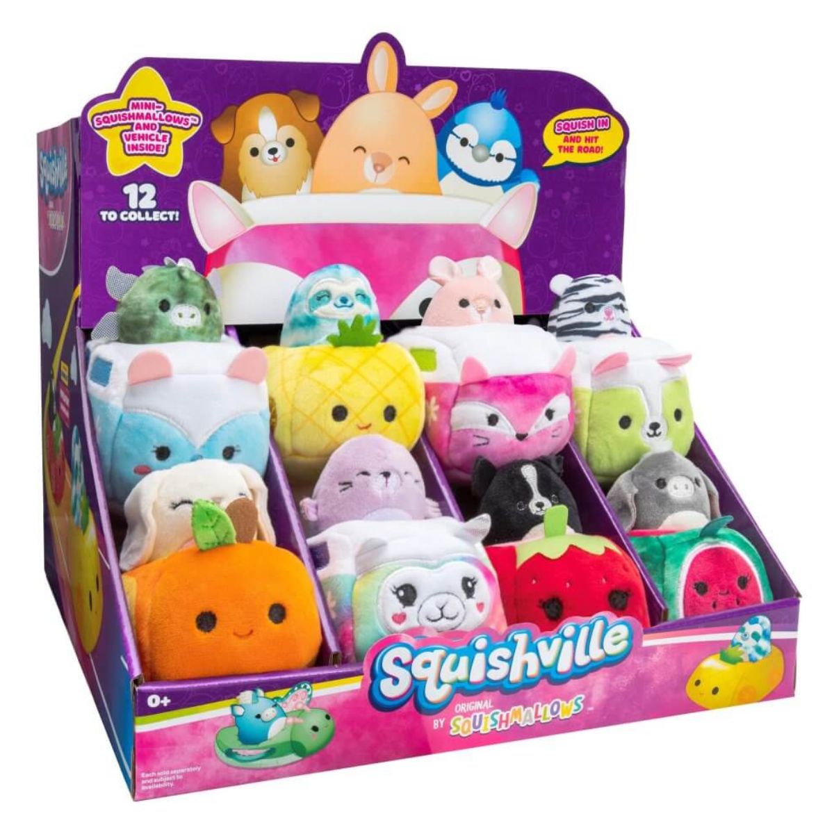 SQUISHMALLOWS SQUISHVILLE - Mini Plush Squishville Mini Squishmallow in Vehicle W2 (Random Select)