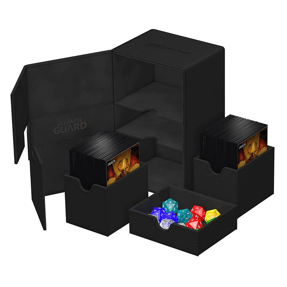 Ultimate Guard Flip n Tray 160+ XenoSkin Monocolor Black Deck Box