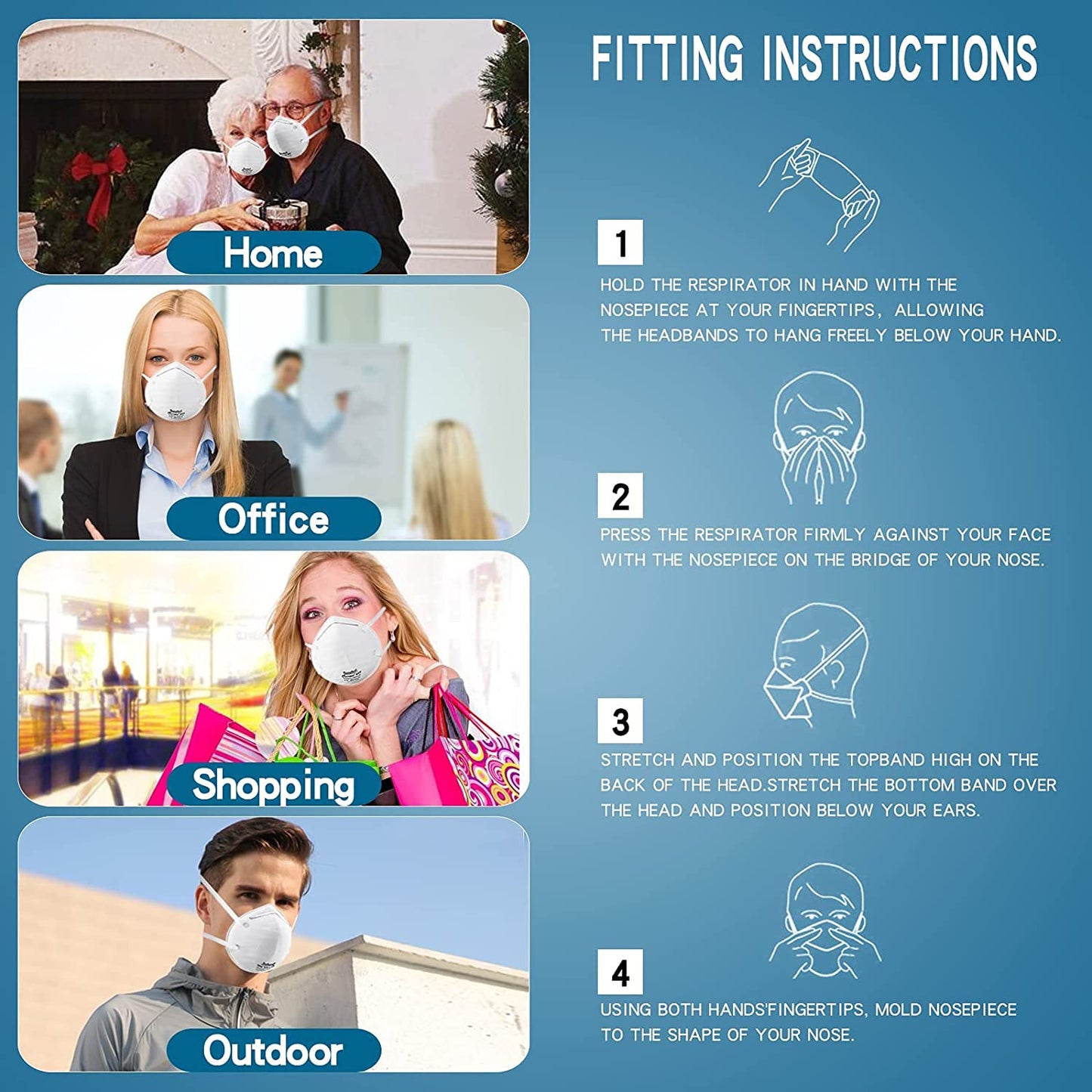 NIOSH N95 Disposable Particulate Respirator 20PC/Box AS/NZS approved dust Mask