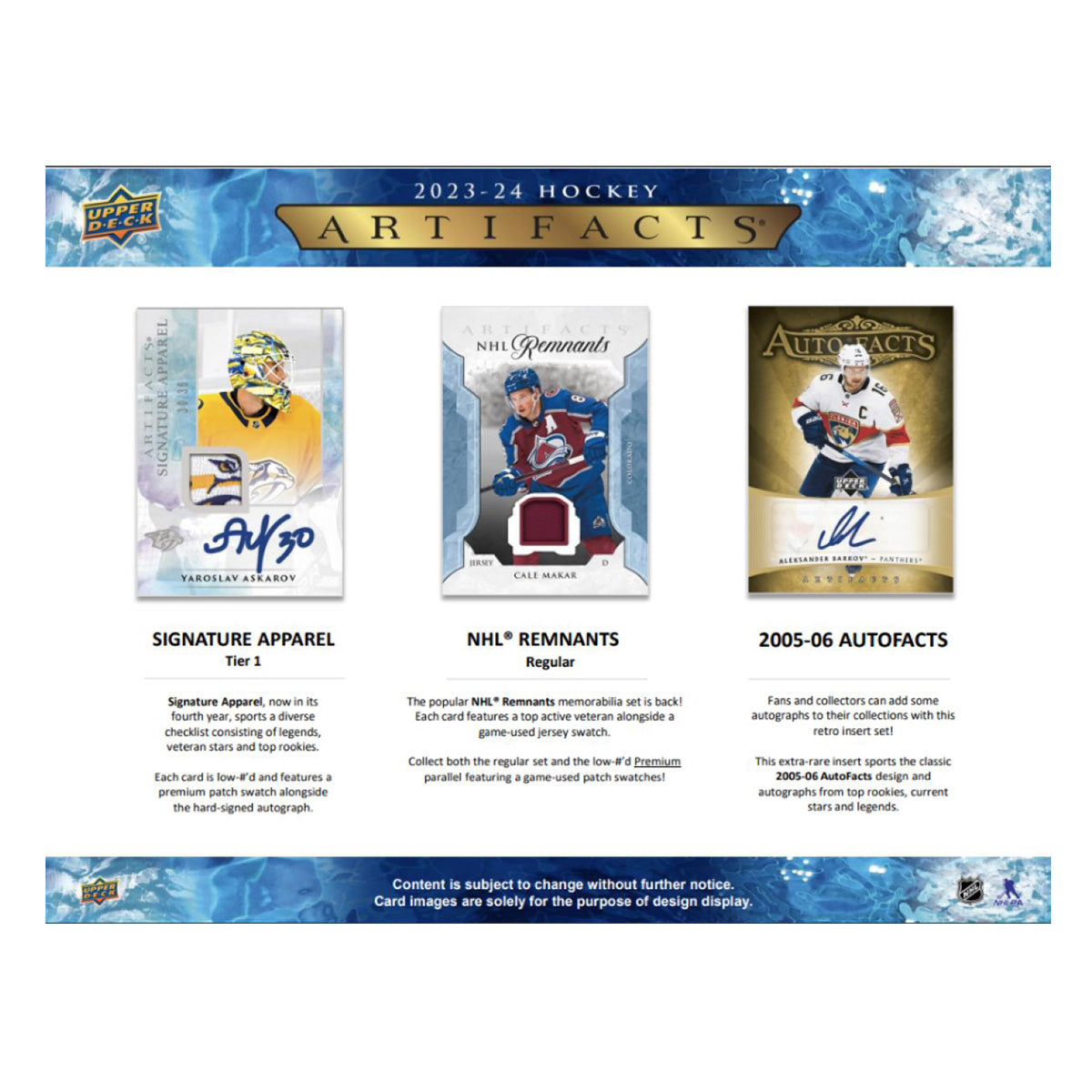 NHL - 2023/24 Artifacts Hockey Hobby Trading Cards (Display of 8)