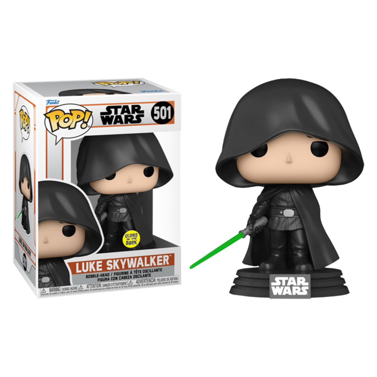 Star Wars: The Mandalorian Luke Skywalker Hooded Glow Pop! Vinyl
