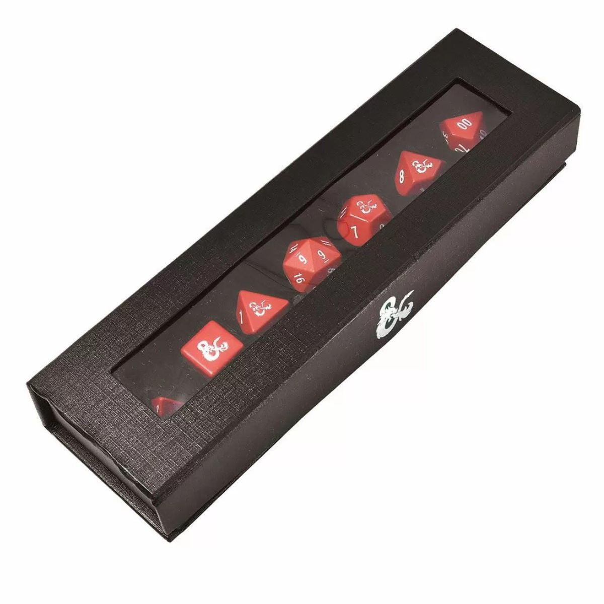 D&D Heavy Metal Set 7 RPG Red and White Deluxe Dice Set