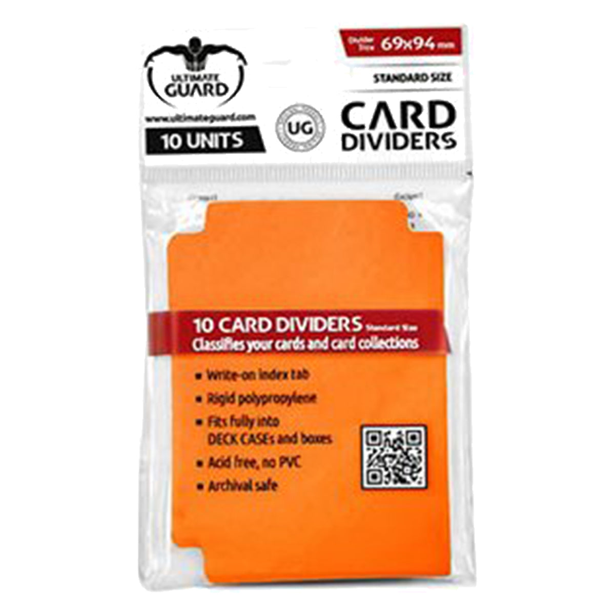 Ultimate Guard Card Dividers Standard Size Orange 10ct