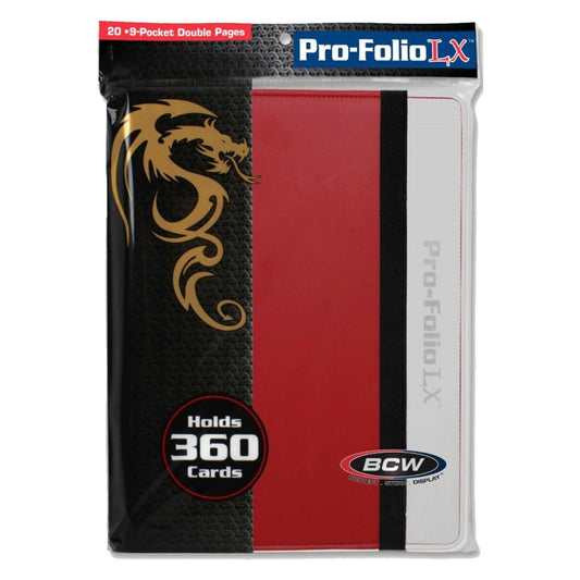 BCW Pro Folio LX Binder 9 Pocket Red/White