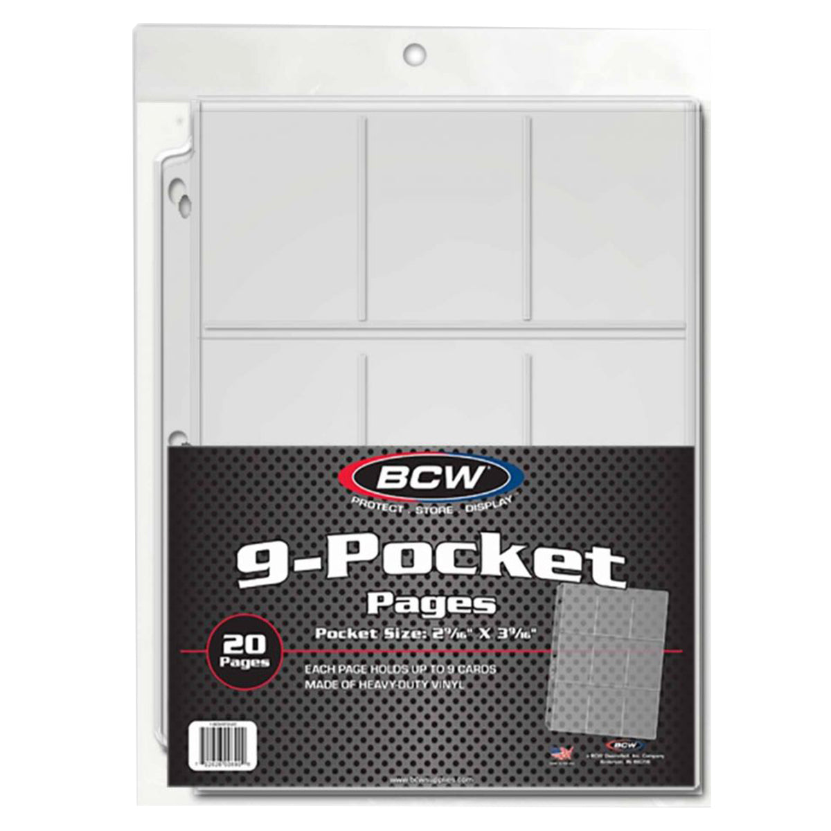 BCW 9 Pocket Pages 20 Pages Per Pack