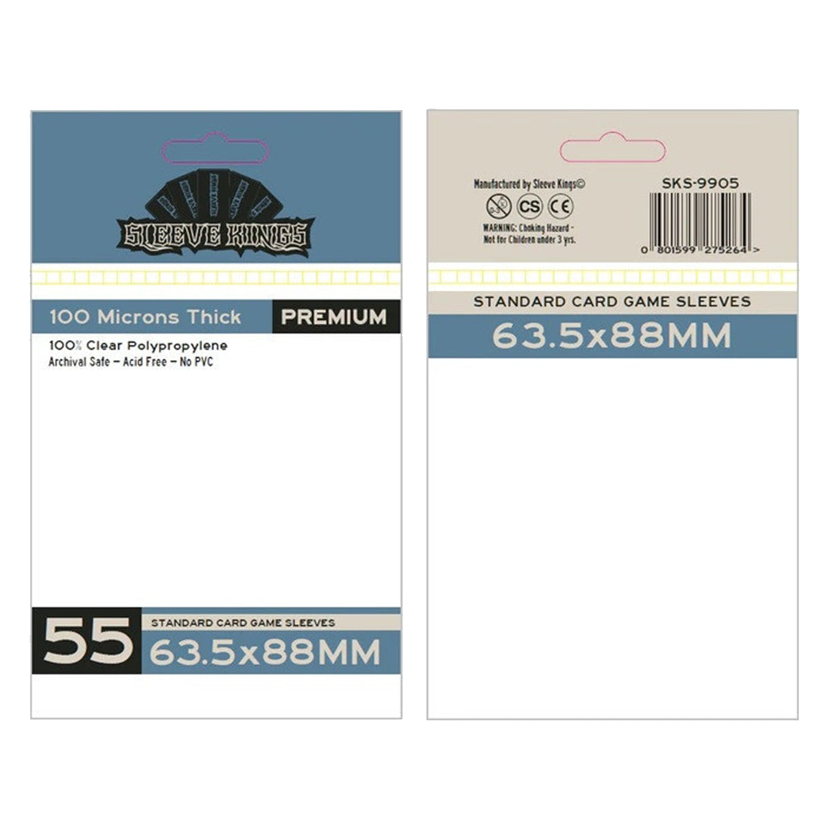 Sleeve Kings Board Game Sleeves Standard 63.5mm x 88mm 55pc
