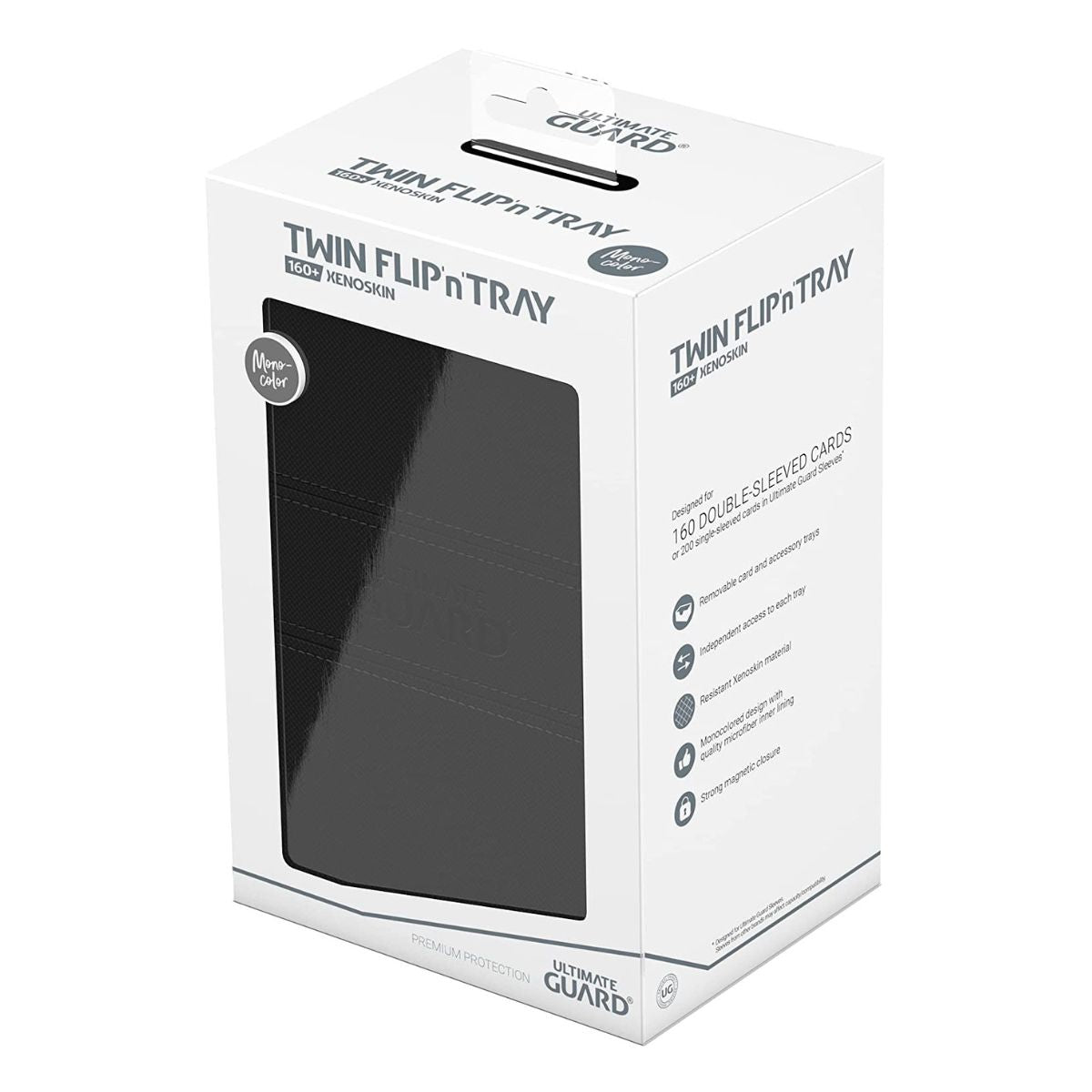 Ultimate Guard Flip n Tray 160+ XenoSkin Monocolor Black Deck Box