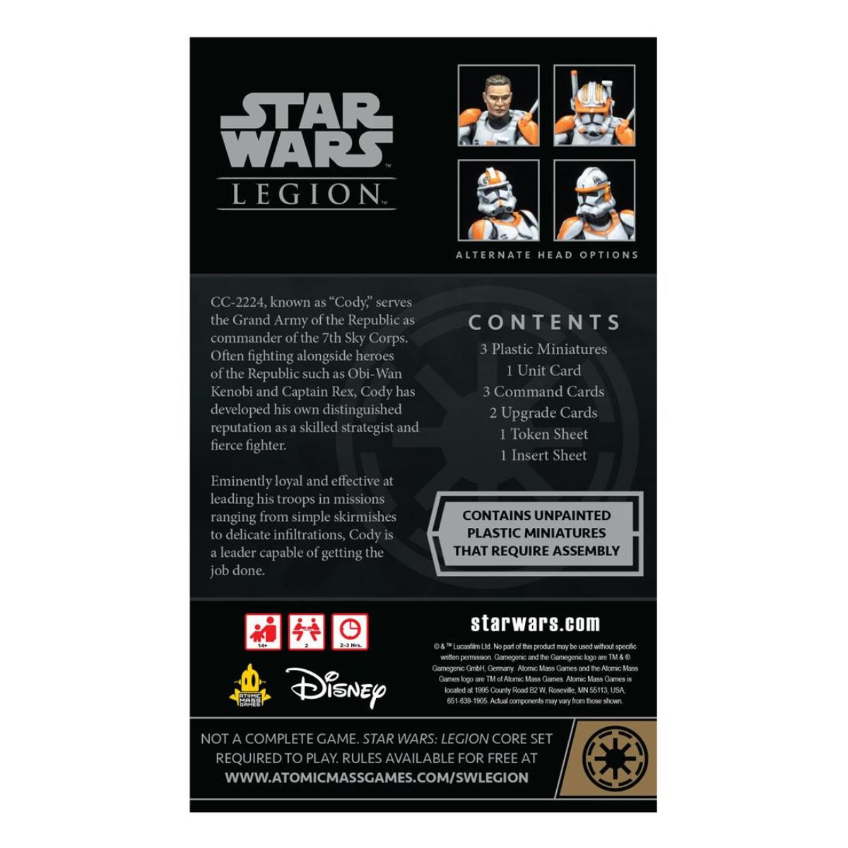 Star Wars Legion Clone Commander Cody Expansion