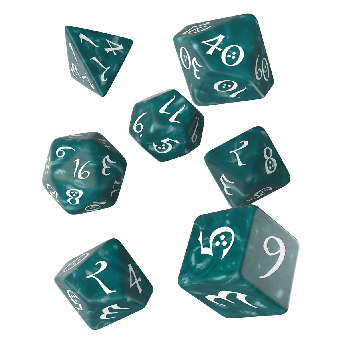 Q Workshop Classic RPG Stormy & White Dice Set 7