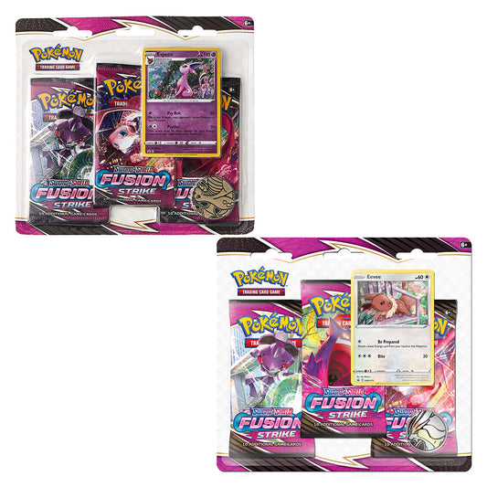 POKEMON Fusion Strike Three Booster Blisters Espeon & Eevee (Pair)