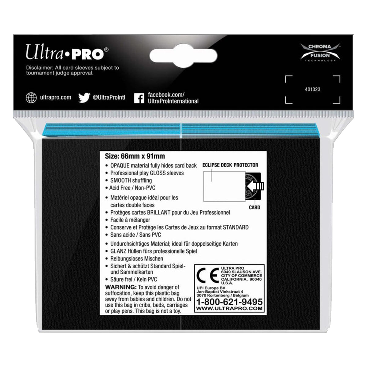 ULTRA PRO Deck Protector Standard Gloss 100ct Sky Blue Eclipse