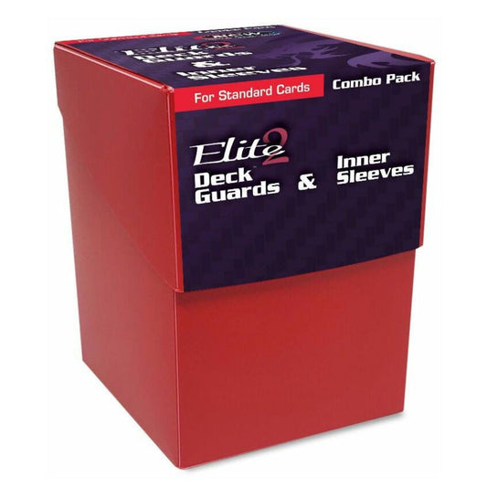 BCW Deck Case Box, Deck Protectors and Inner Sleeves Standard Elite2 Combo Pack Glossy Red