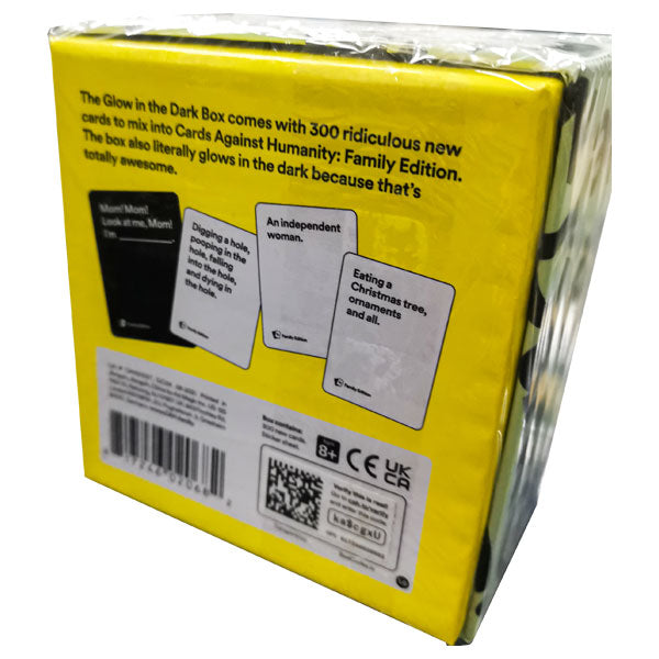 Cards Against Humanity Family Edition First Expansion Glow In The Dark Box
