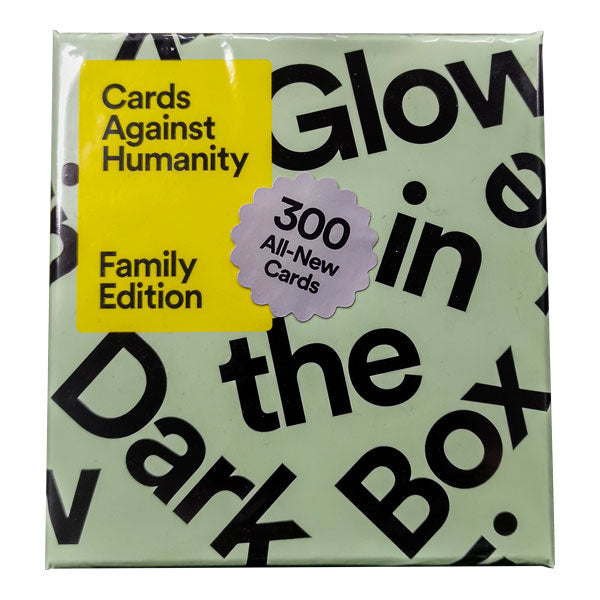 Cards Against Humanity Family Edition First Expansion Glow In The Dark Box