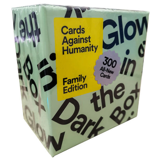 Cards Against Humanity Family Edition First Expansion Glow In The Dark Box