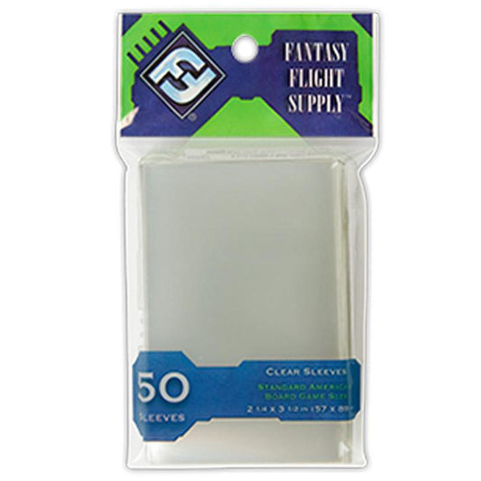 Fantasy Flight Games Standard American Board Game Sleeves Clear 57 x 89mm 50ct