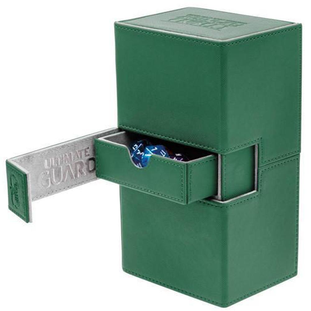 Deck Box Ultimate Guard Twin Flip n Tray Deck Case 160+ XENOSKIN Green