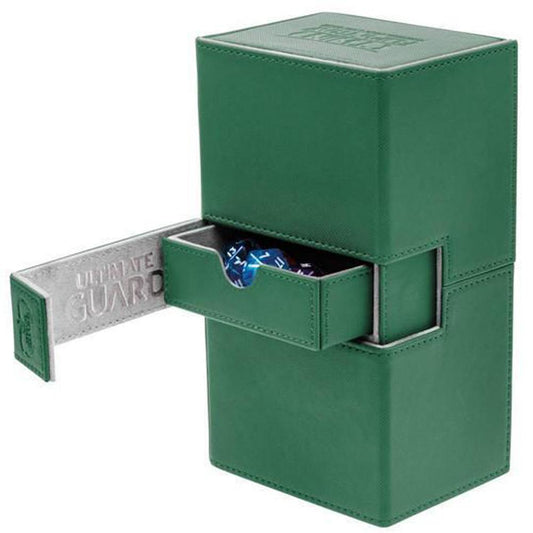 Deck Box Ultimate Guard Twin Flip n Tray Deck Case 160+ XENOSKIN Green