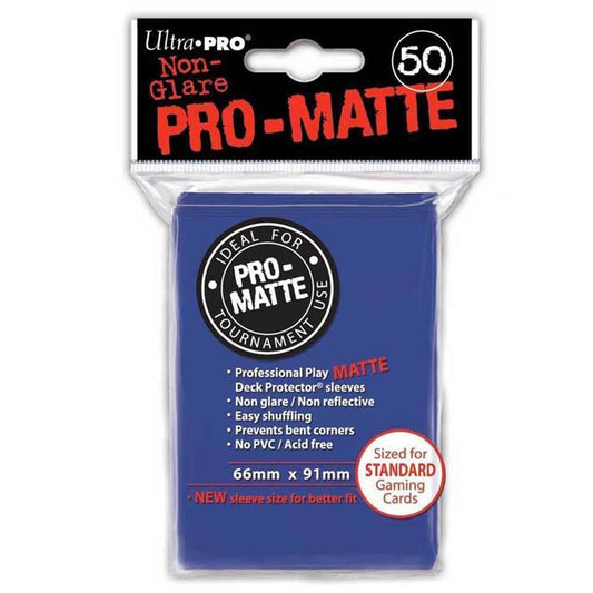 ULTRA PRO Deck Protector Sleeves Pro Matte Non-Glare Blue Standard 50ct 66 x 91
