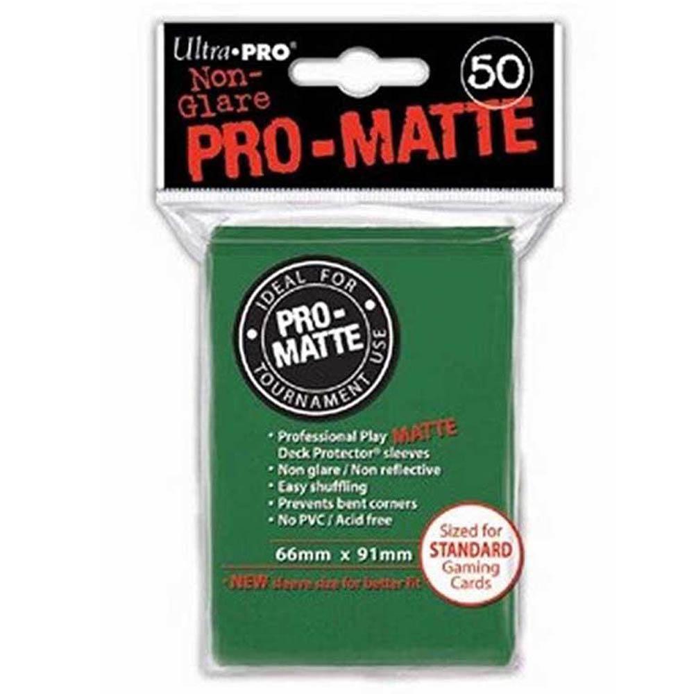 ULTRA PRO Deck Protector Sleeves Pro Matte Non-Glare Green Standard 50ct 66 x 91