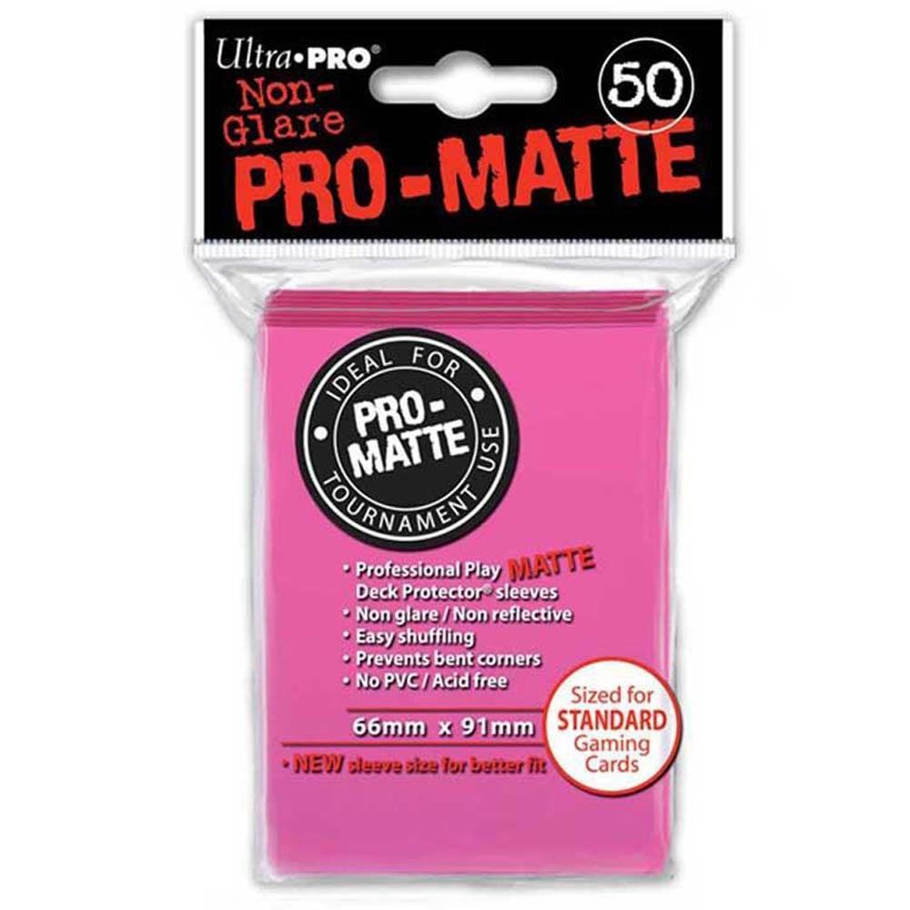ULTRA PRO Deck Protector Sleeves Pro Matte Bright Pink Standard 50ct 66 x 91mm