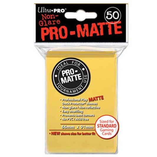 ULTRA PRO Deck Protector Sleeves Pro Matte Yellow Standard 50ct 66 x 91 mm
