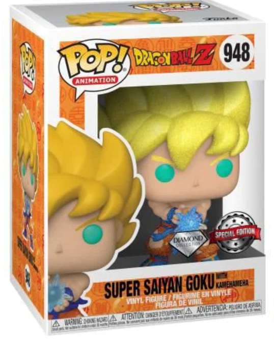 Dragon Ball Z Super Saiyan Goku with Kamehameha Wave Diamond Glitter Pop RS