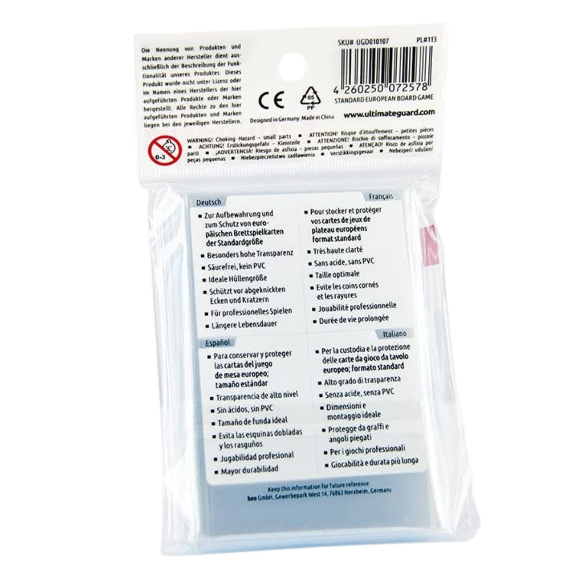 Ultimate Guard Supreme Sleeves for Board Game Cards Standard European 50ct