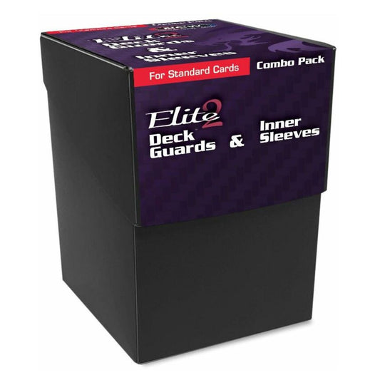 BCW Deck Case Box, Deck Protectors and Inner Sleeves Standard Elite2 Combo Pack Glossy Black