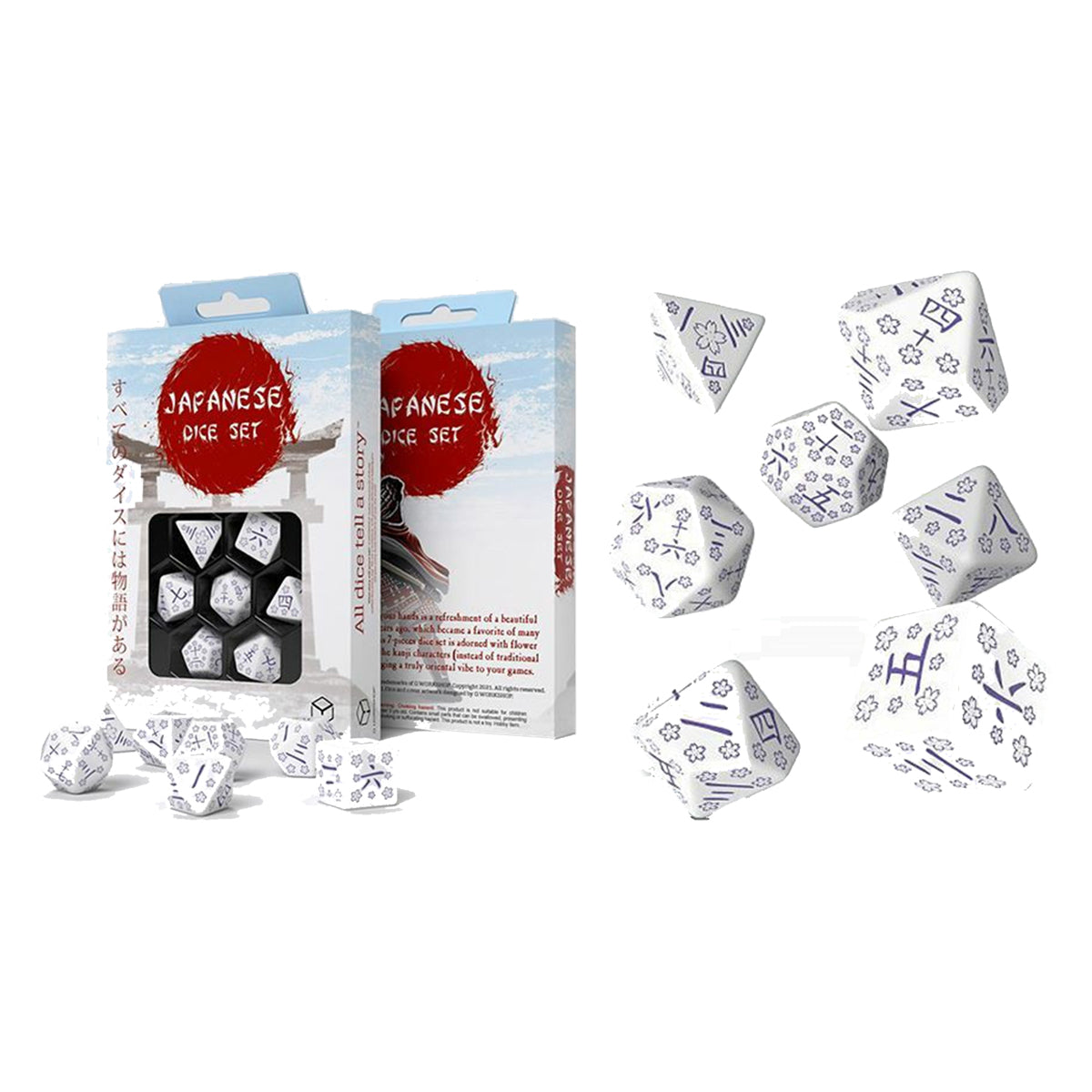 Japanese Dice Set Blue Star Lotus