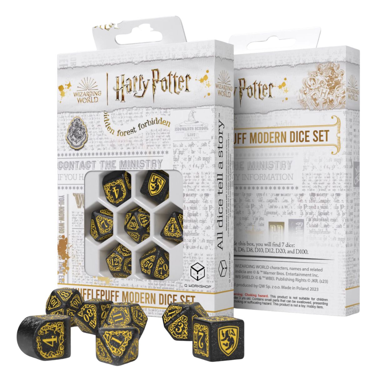 Q Workshop Harry Potter Modern Dice Set - Hufflepuff - Black Dice Set 7
