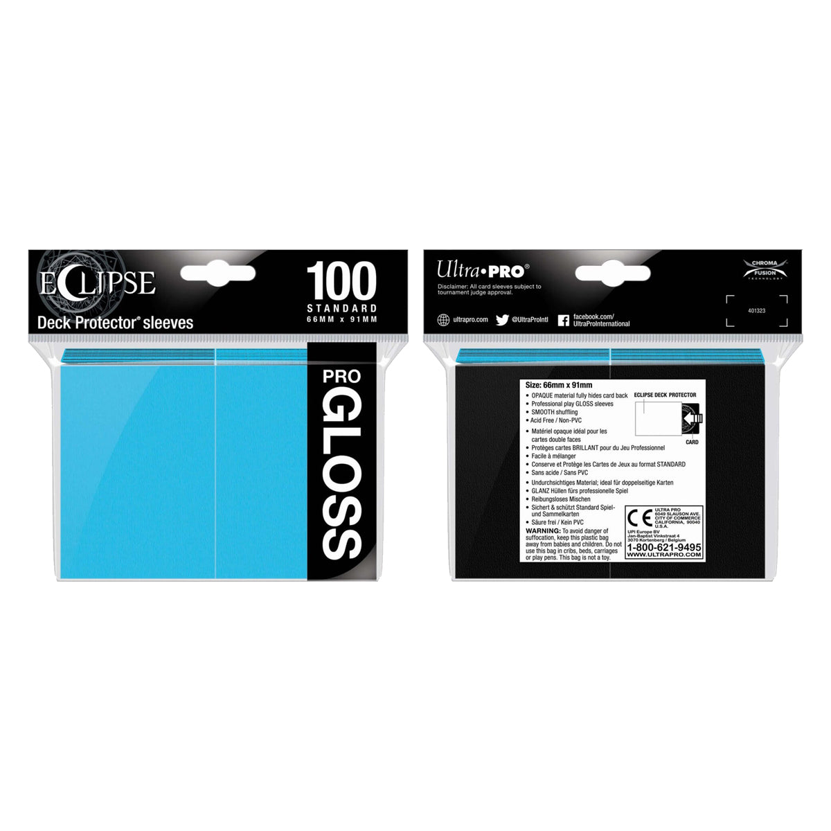 ULTRA PRO Deck Protector Standard Gloss 100ct Sky Blue Eclipse