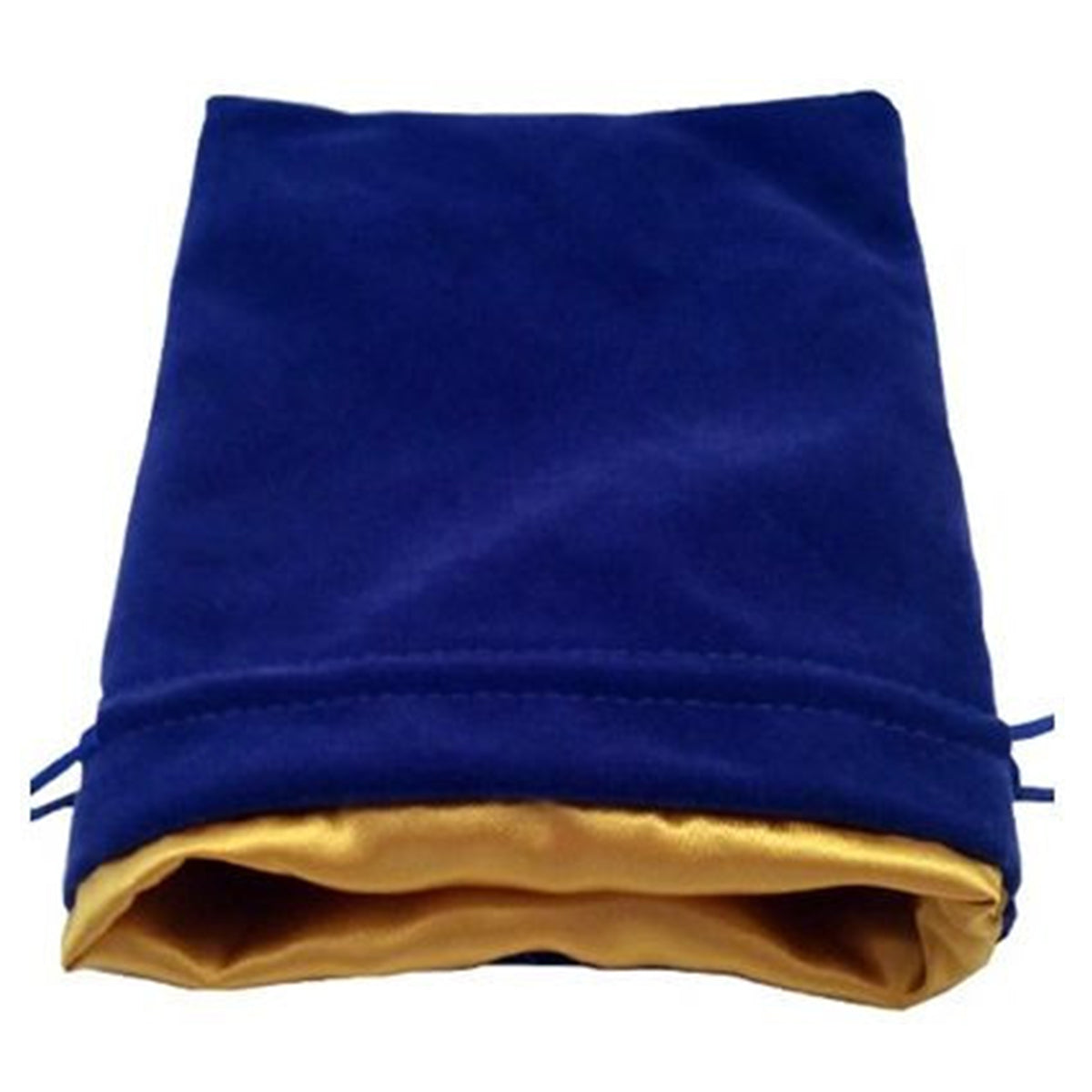 MDG Large Velvet Dice Bag with Gold Satin Lining - Blue