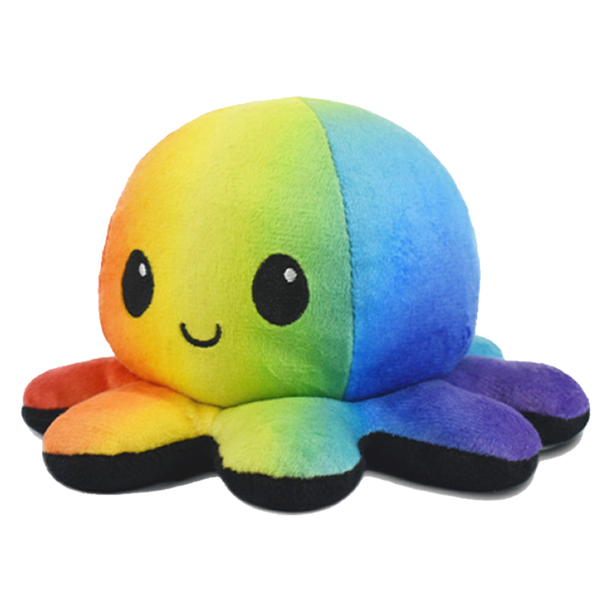 Reversible Plushie Octopus Black/Rainbow