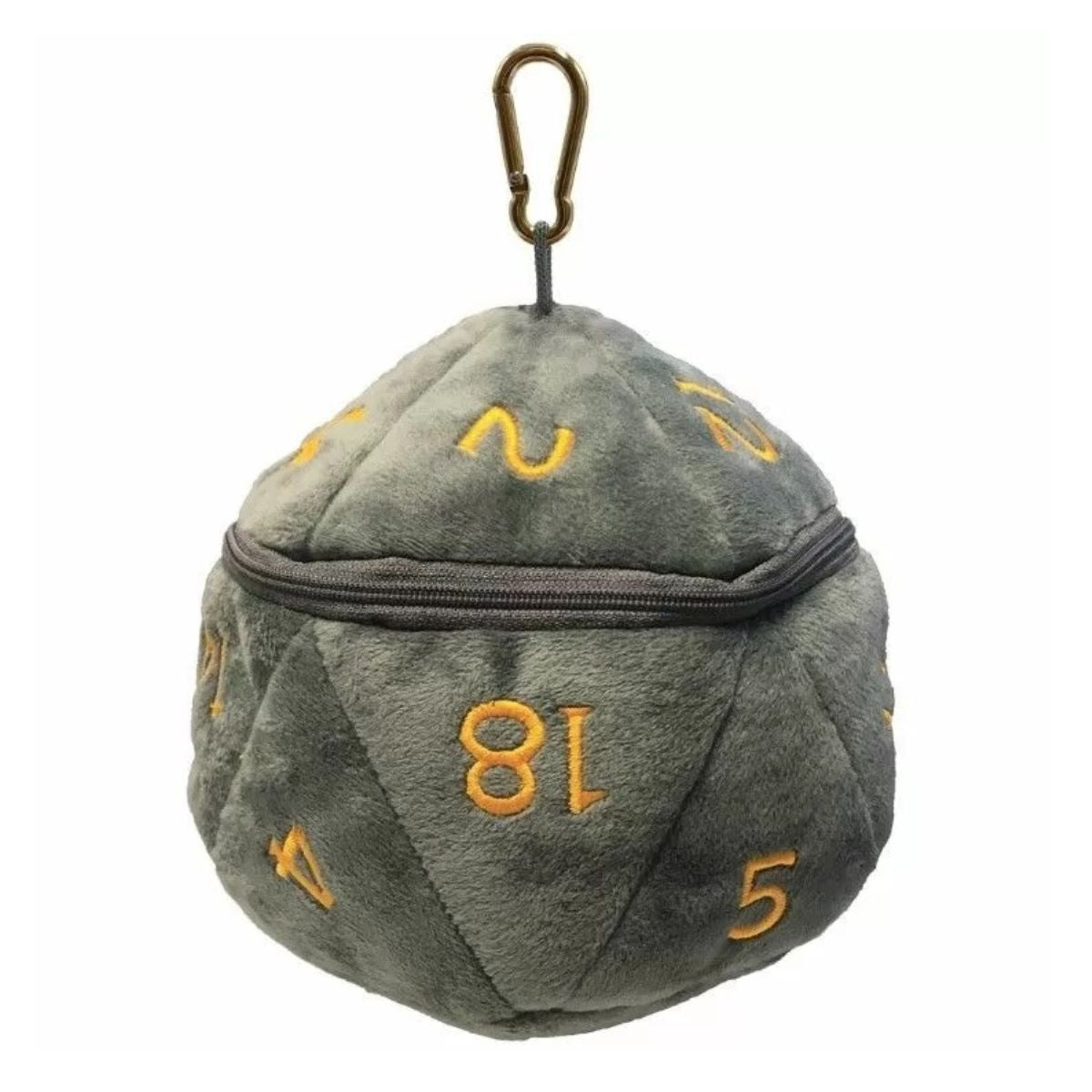D&D D20 Plush Realmspace Grey and Orange Dice Bag