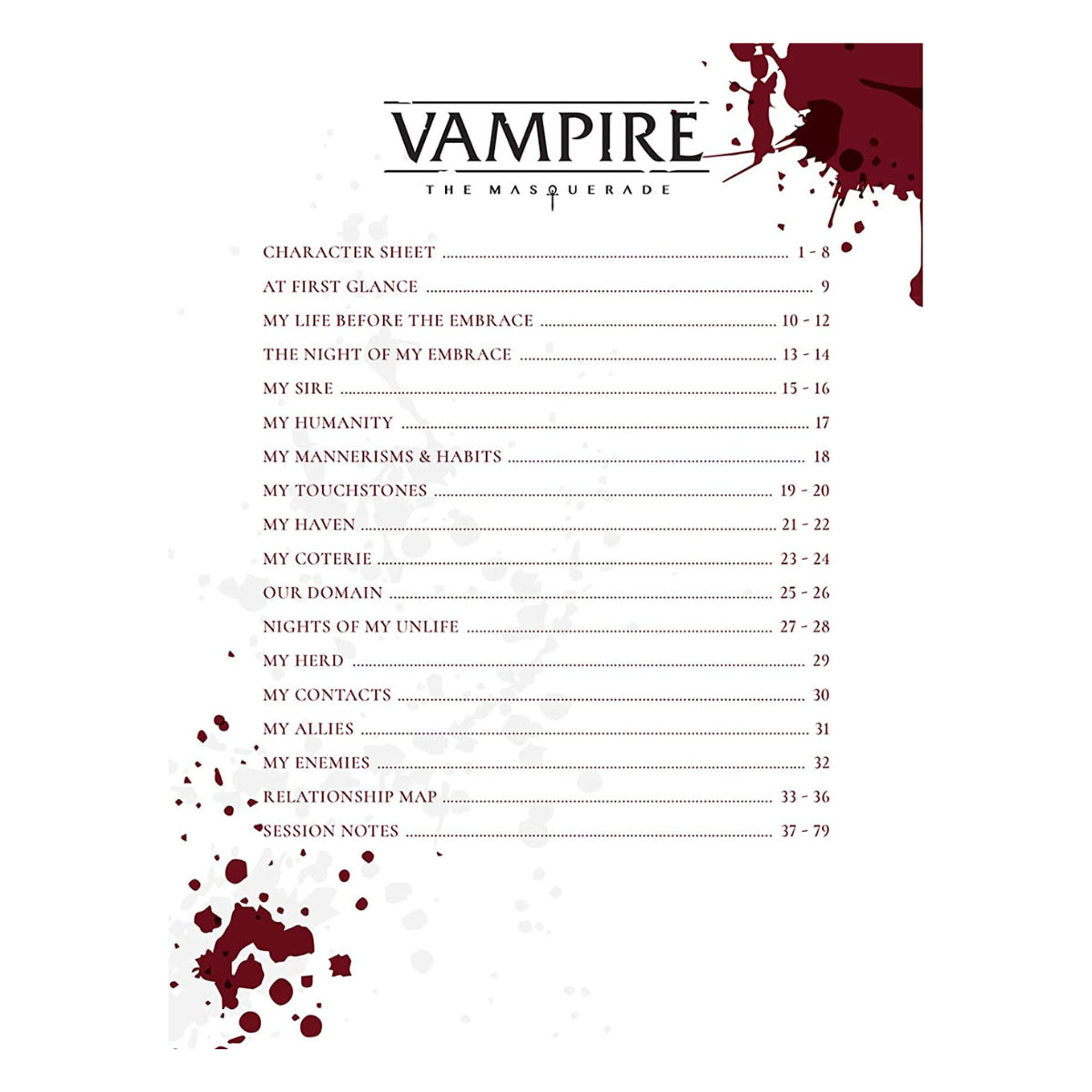 Vampire: The Masquarade 5th Edition - Character Journal