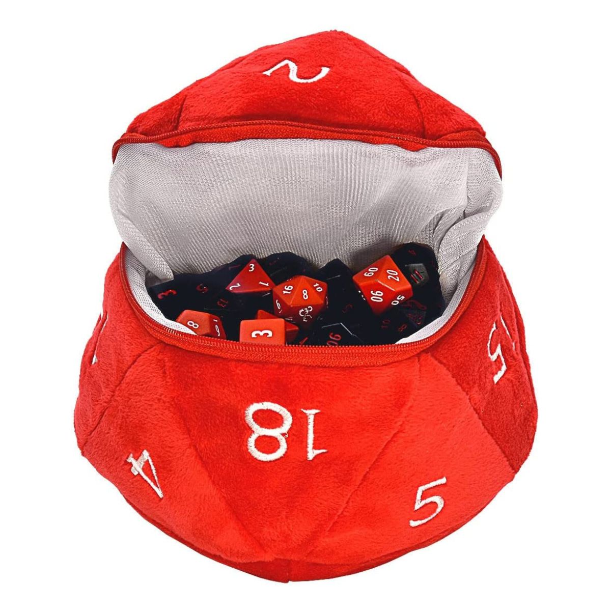 D&D D20 Plush Red and White Dice Bag