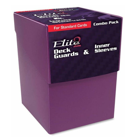 BCW Deck Case Box, Deck Protectors and Inner Sleeves Standard Elite2 Combo Pack Glossy Mulberry