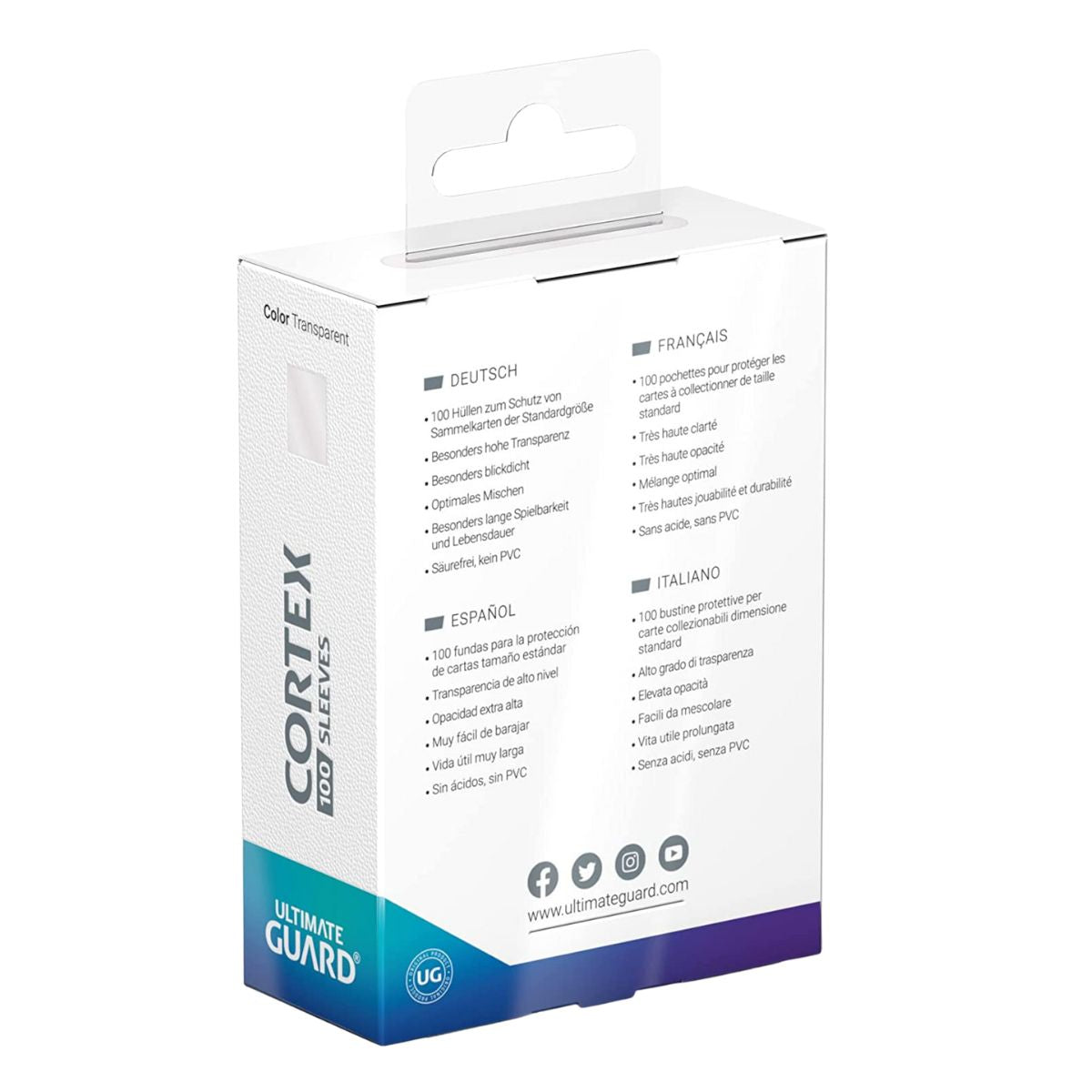 Ultimate Guard Cortex Sleeves Standard Size Transparent 100ct