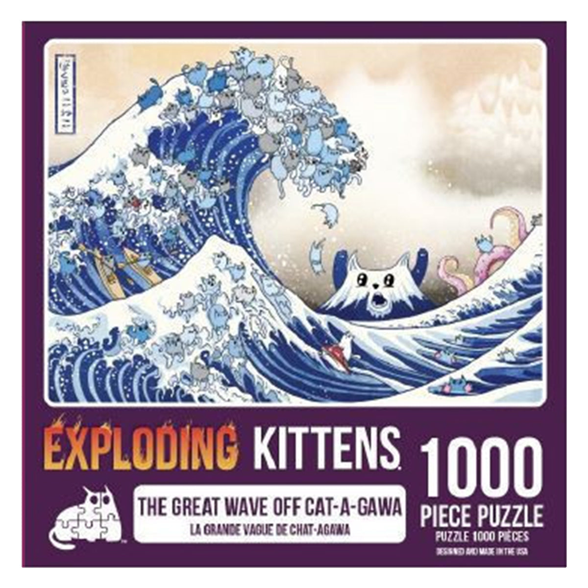 Exploding Kittens Puzzle The Great Wave Off Cat-A-Gawa 1,000 pieces