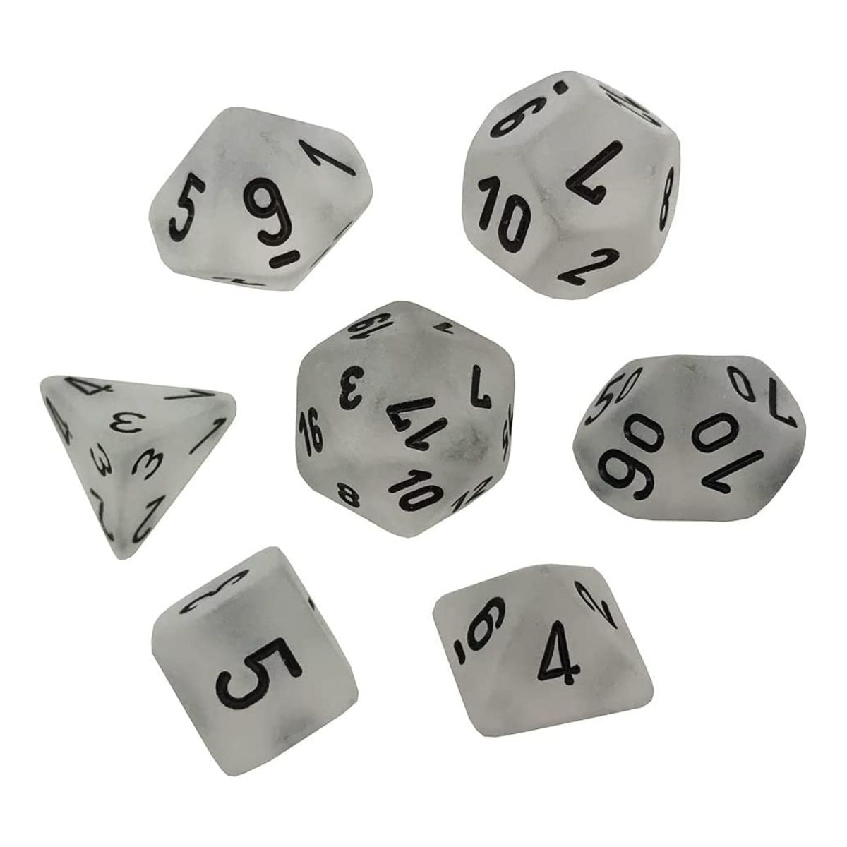 Chessex CHX 27401 Frosted Clear/black 7-Die Set
