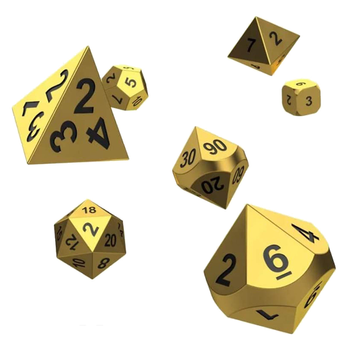 Oakie Doakie Dice RPG Set Metal Dice - Aurym 7pc