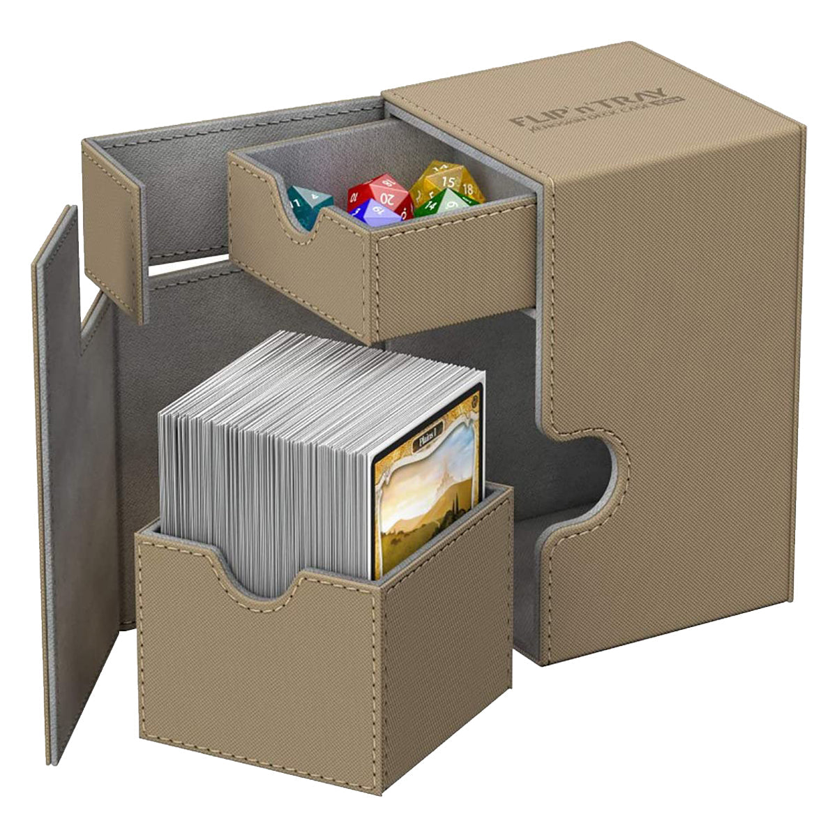 Ultimate Guard Flip n Tray Deck Case 80+ Standard Size XenoSkin Sand Deck Box