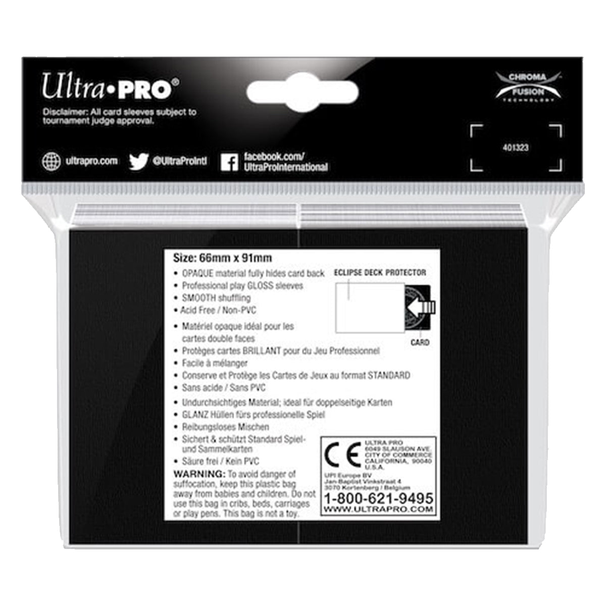 ULTRA PRO Deck Protector Standard Gloss 100ct White Eclipse