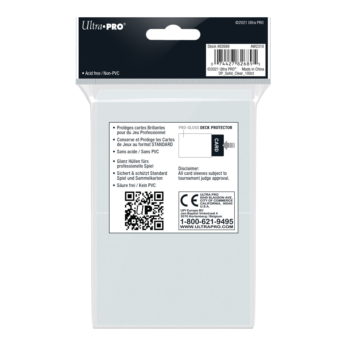 ULTRA PRO Deck Protector Sleeves Standard 100ct 66 x 91