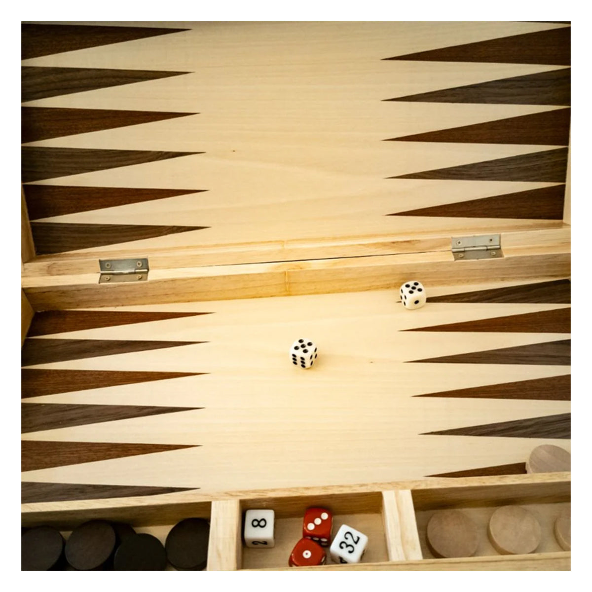 Wooden Folding Backgammon Case 45cm