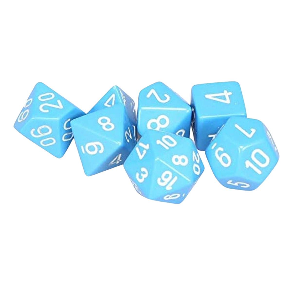 Chessex CHX 25416 Opaque Polyhedral Light Blue/white 7-Die Set