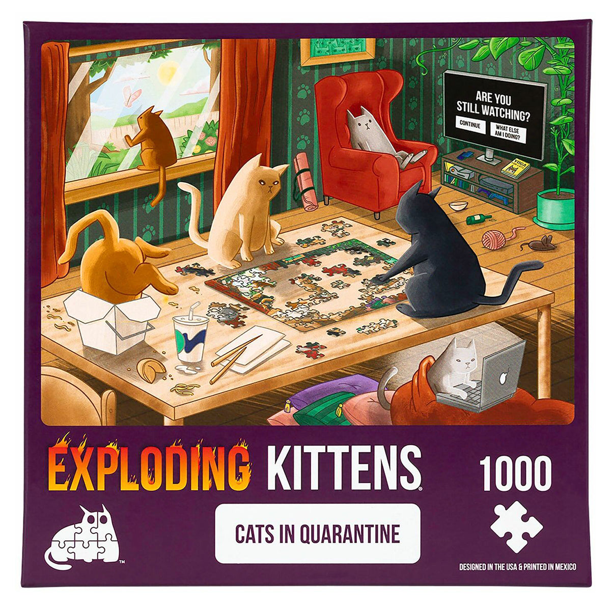 Exploding Kittens Puzzle Cats in Quarantine 1,000 pieces