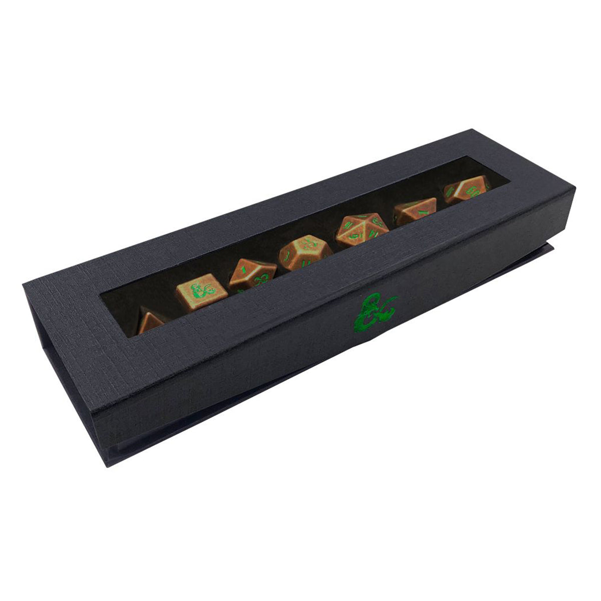 D&D Heavy Metal D20 RPG Feywild Copper and Green Dice Set