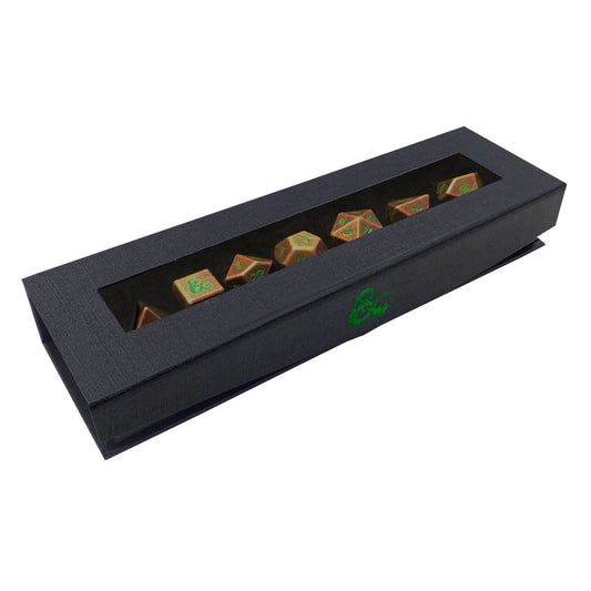 D&D Heavy Metal D20 RPG Feywild Copper and Green Dice Set